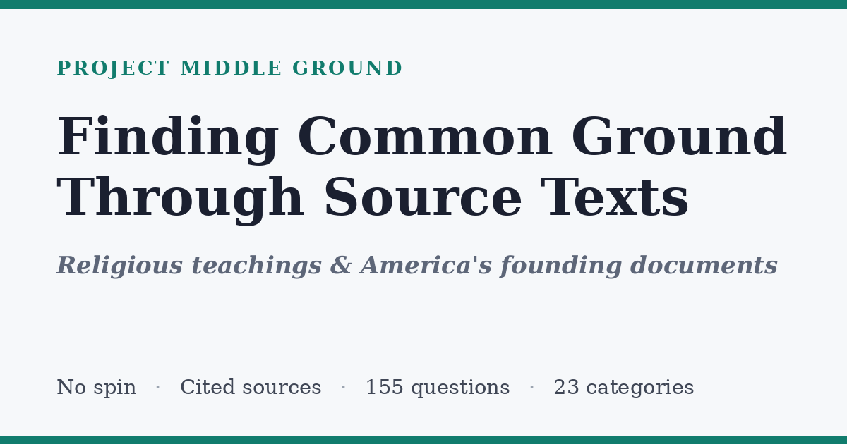 Project Middle Ground — What the Bible, Quran, Torah, and Constitution ...